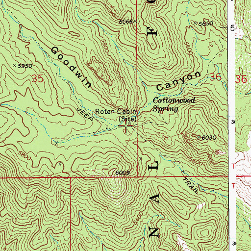 Topographic Map of Roten Cabin, AZ