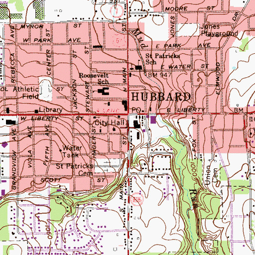 Topographic Map of Central Christian Church, OH