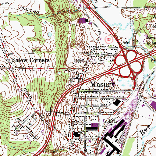 Topographic Map of Stevenson Elementary School, OH