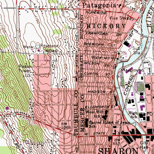 Topographic Map of Curtis Elementary School, OH