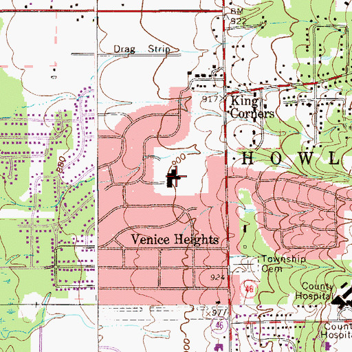 Topographic Map of Howland Glen Elementary School, OH