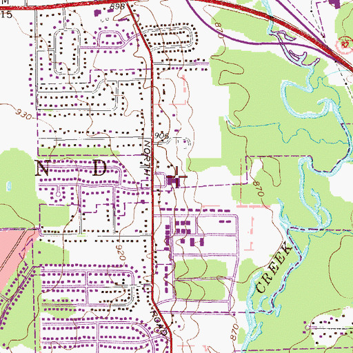 Topographic Map of North Road Elementary School, OH