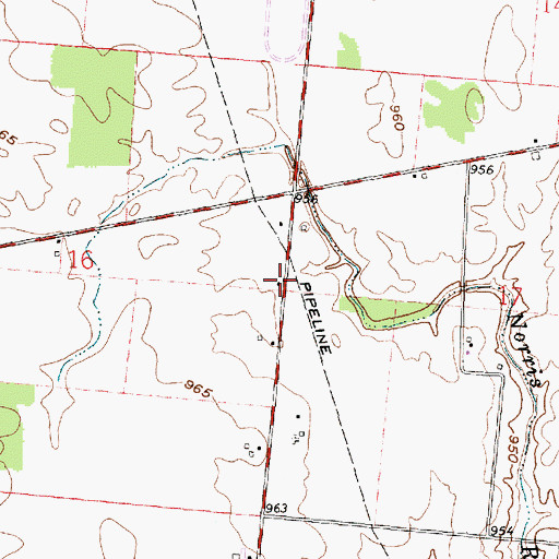 Topographic Map of Cherry Ridge School (historical), OH