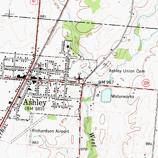 Topographic Map of Buckeye Valley East Elementary School, OH