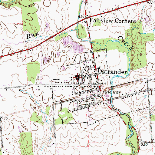 Topographic Map of Buckeye Valley West Elementary School, OH