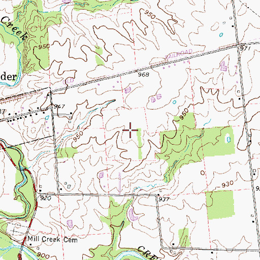 Topographic Map of Millcreek Golf Course, OH