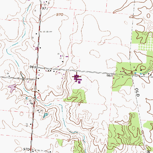 Topographic Map of Buckeye Valley High School, OH