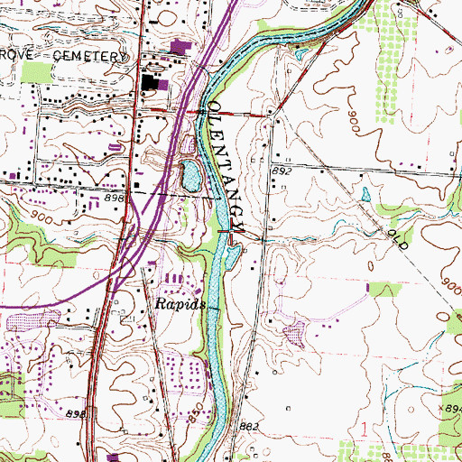 Topographic Map of Kingsbury Run, OH