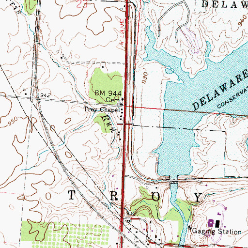 Topographic Map of Troy School (historical), OH