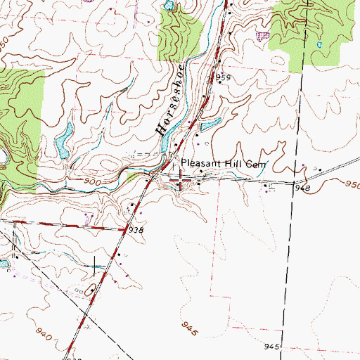 Topographic Map of Pleasant Hill School (historical), OH