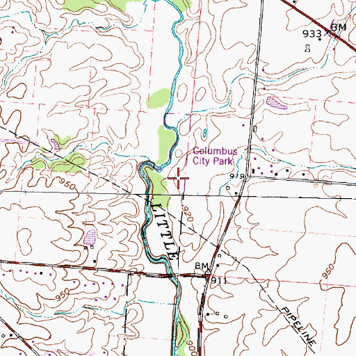 Topographic Map of Columbus City Park, OH