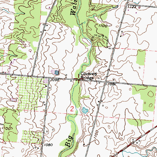 Topographic Map of Chambers Bridge, OH