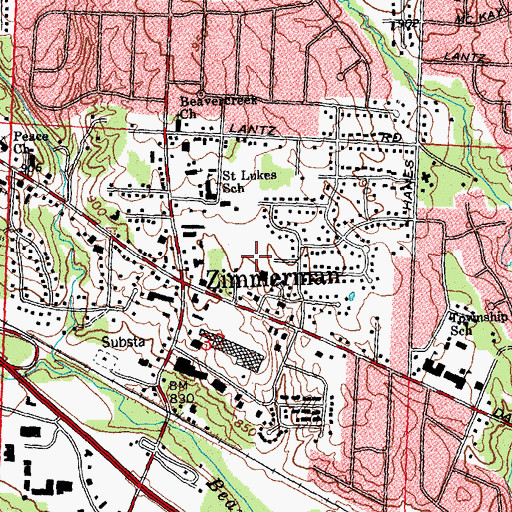 Topographic Map of Shoup Park, OH
