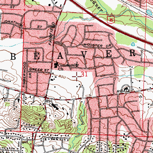 Topographic Map of Merrick Park, OH