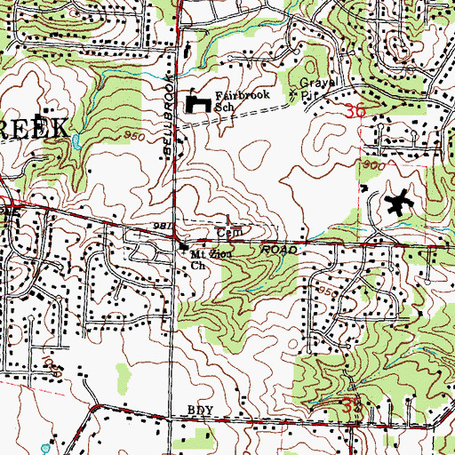 Topographic Map of Mount Zion Shoup Cemetery, OH