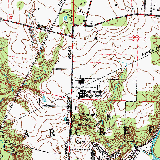 Topographic Map of Sugarcreek Education Center, OH