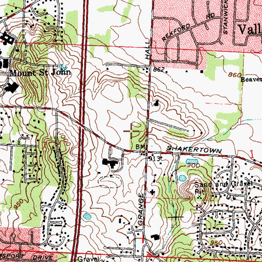 Topographic Map of Miami Valley Research Park, OH