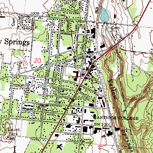 Topographic Map of Mills Lawn Elementary School, OH