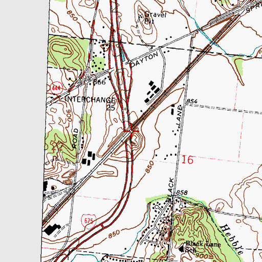 Topographic Map of Hennessee (historical), OH