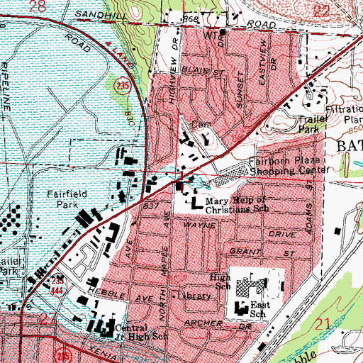 Topographic Map of Mary Help of Christians Catholic Church, OH