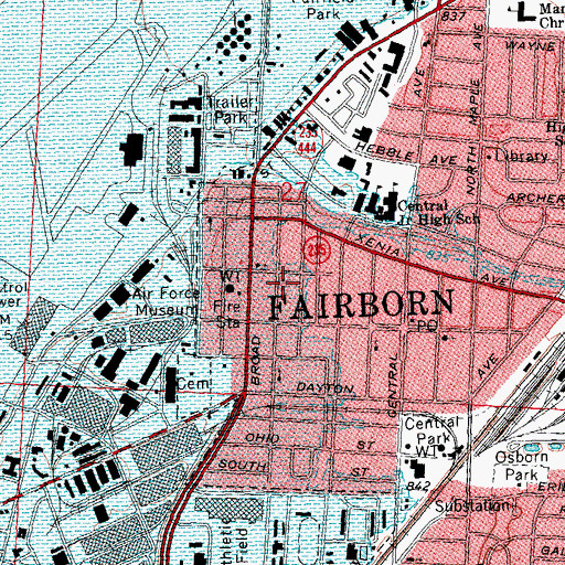 Topographic Map of First Church of the Nazarene, OH