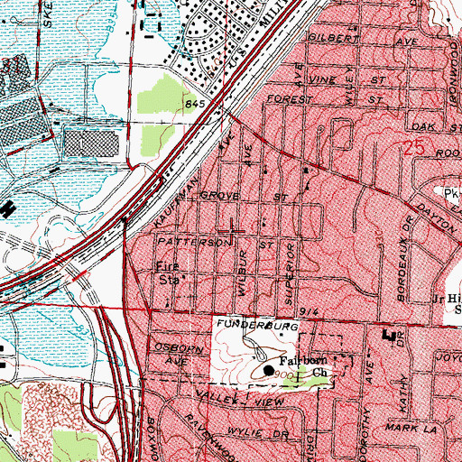 Topographic Map of First Assembly of God Church, OH