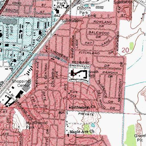 Topographic Map of Palmer Elementary School, OH