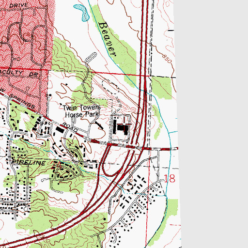 Topographic Map of Fairborn High School, OH