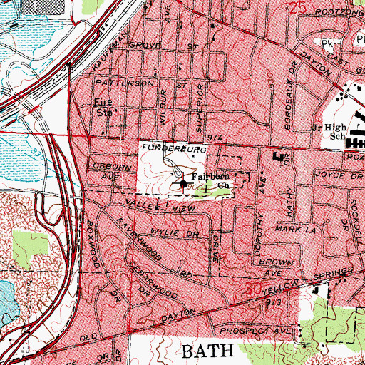 Topographic Map of Wright Elementary School, OH