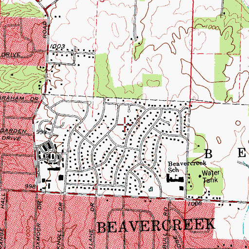 Topographic Map of Spicer Park, OH