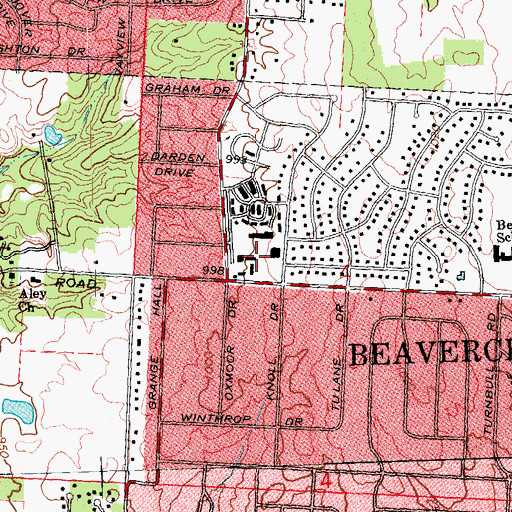 Topographic Map of Spicer Heights Shopping Center, OH