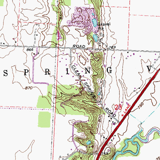 Topographic Map of Clear Springs School (historical), OH