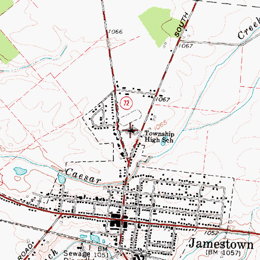 Topographic Map of Greenview High School, OH