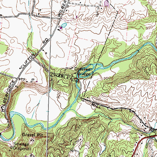 Topographic Map of Charlton Mill Road Bridge, OH