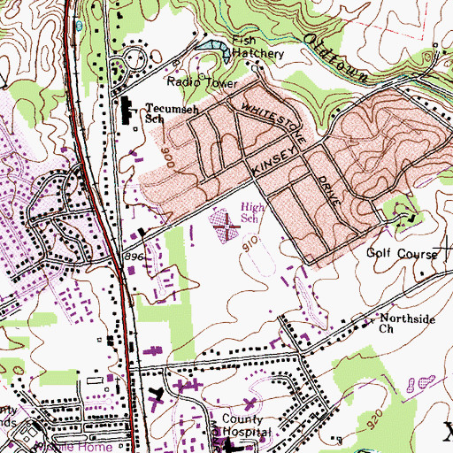 Topographic Map of Xenia High School, OH
