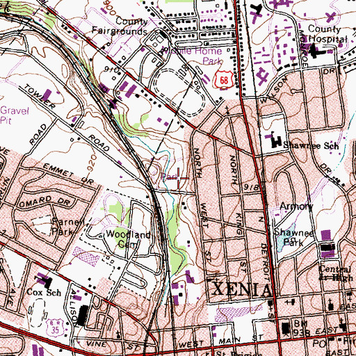 Topographic Map of Sel Arnovitz Park, OH