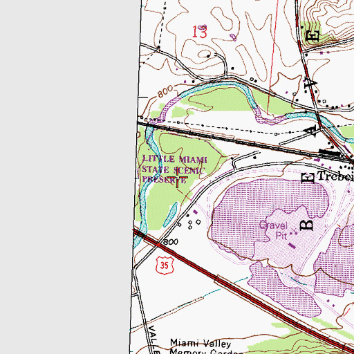 Topographic Map of Glen Thompson State Reserve, OH