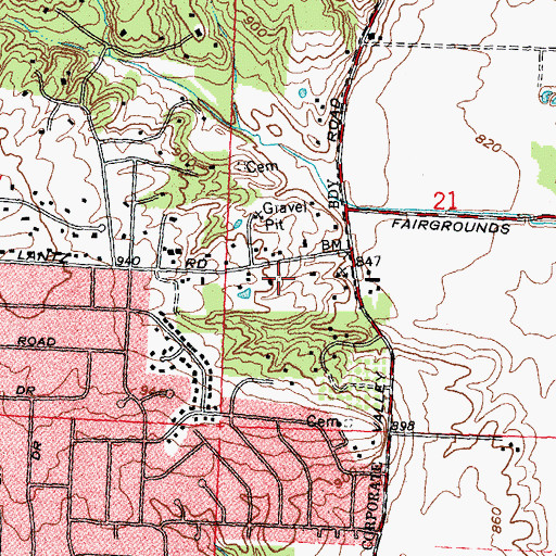 Topographic Map of Virgillato Park, OH