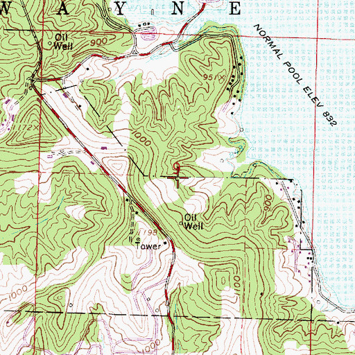 Topographic Map of Miley School (historical), OH