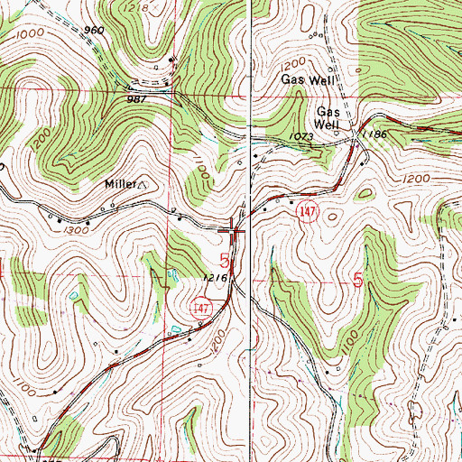 Topographic Map of Tuckyno School (historical), OH