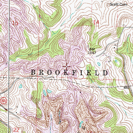 Topographic Map of Pleasant Ridge School (historical), OH