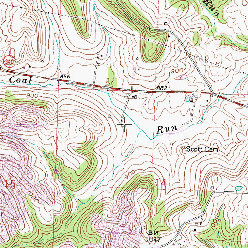 Topographic Map of Scott (historical), OH