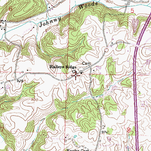 Topographic Map of Holly Ridge School (historical), OH