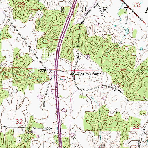 Topographic Map of Clark School (historical), OH