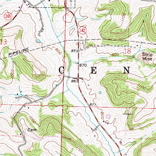 Topographic Map of Vorhies (historical), OH
