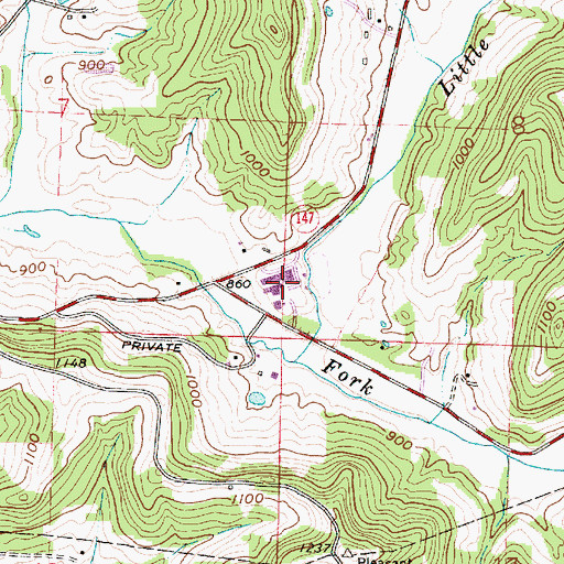 Topographic Map of Shenandoah High School, OH