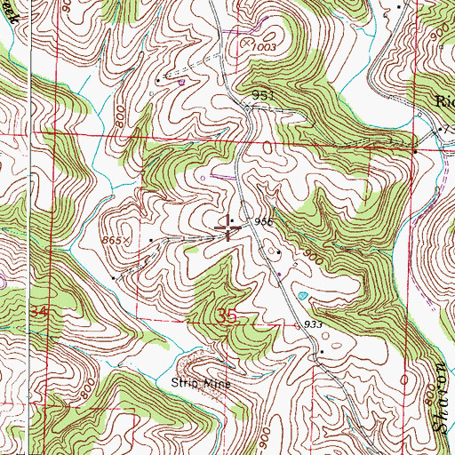 Topographic Map of Gordon School (historical), OH