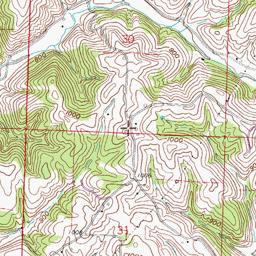 Topographic Map of Danford School (historical), OH