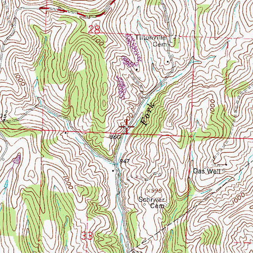 Topographic Map of Tiltonville School (historical), OH