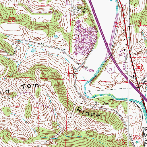 Topographic Map of Poochville School (historical), OH